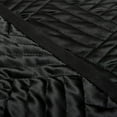 thumbnail image 3 of Satin King Quilt Coverlet Bed Set, 3 Pieces Geometric Pattern Quilted Bedspread, Black, 3 of 6
