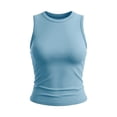 thumbnail image 4 of MAFYTYTPR Women's High Neck Ruched Sides Ribbed Tank Tops Solid Color Spring Summer Casual Tops for Everyday Wear S-XXL, 4 of 7