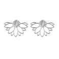 thumbnail image 2 of 2 Pairs Unisex Hollow Flower Pattern Shiny Rhinestone Alloy Earring Modern Girls Ear Studs Set, 2 of 9
