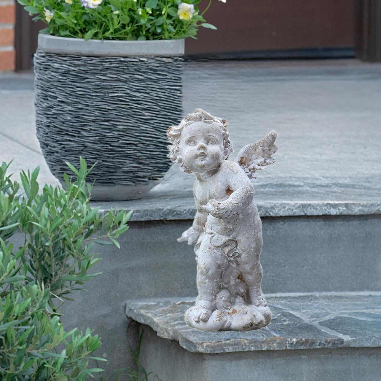 MAGIDEAL Angel Garden Statue Sculpture European Vintage Outdoor Statue for Poolside A