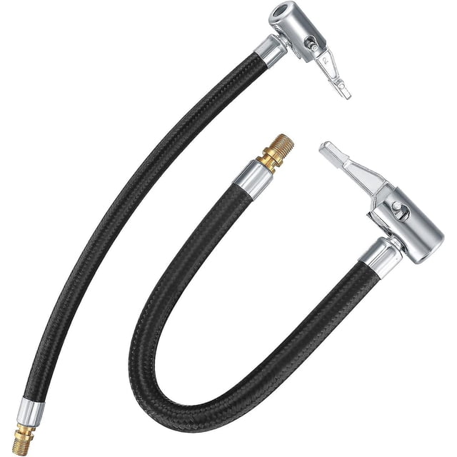 BR Manguera para bomba de inflado - Paquete de 2, 40 cm - Adaptador para neumáticos de bicicleta y coche - Negro, Talla única