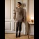 thumbnail image 5 of Vestido Corto Ajustado Básico de Punto de Larga para Mujer, de Otoño, para Fiesta, Cóctel o Noche Caqui L, 5 of 8