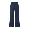 thumbnail image 5 of Linen Pants for Women Solid Color Elastic High Waisted Loose Fit Comfy Casual Pockets Wide Leg Palazzo Pants Trousers, 5 of 7