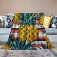 thumbnail image 5 of FCXZI Home Leisure Flannel Blanket Pineapples Soft Warm Lightweight 30*40in, 5 of 7