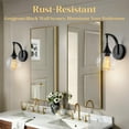 thumbnail image 4 of 1-Light Bathroom Wall Sconces,Matte Black Sconces Wall Lighting with Clear Glass Shade,Modern Vanity Light Fixtures,Indoor Lamp Wall Mount Light for Mirror, Bedroom, 4 of 17
