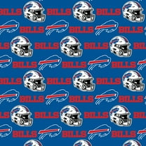 NFL Buffalo Bills 100% Cotton Team Logo Fabric, 58" x 2 Yards, Pre-Cut, Blue & Red