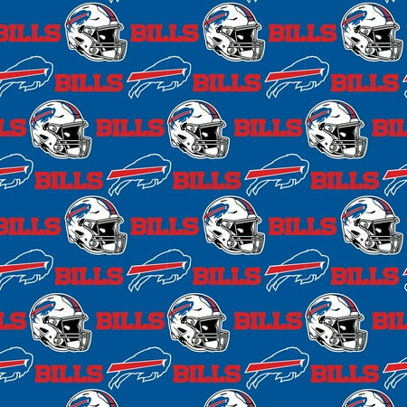 NFL Buffalo Bills 100% Cotton Team Logo Fabric 58 x 2 Yards Pre-Cut Blue & Red