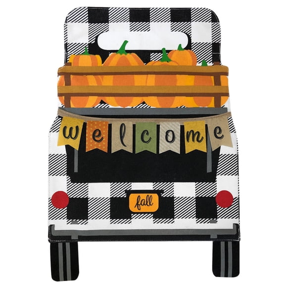 Briarwood Lane Garden Flag 12x18 For Outdoor Black Checkered Truck Fall Burlap For Fall Garden Flag Flags For Outside