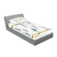 thumbnail image 2 of Ambesonne Tribal Fitted Sheet & Pillow Sham Set, Retro Feathers, Twinxl, Multicolor, 2 of 2