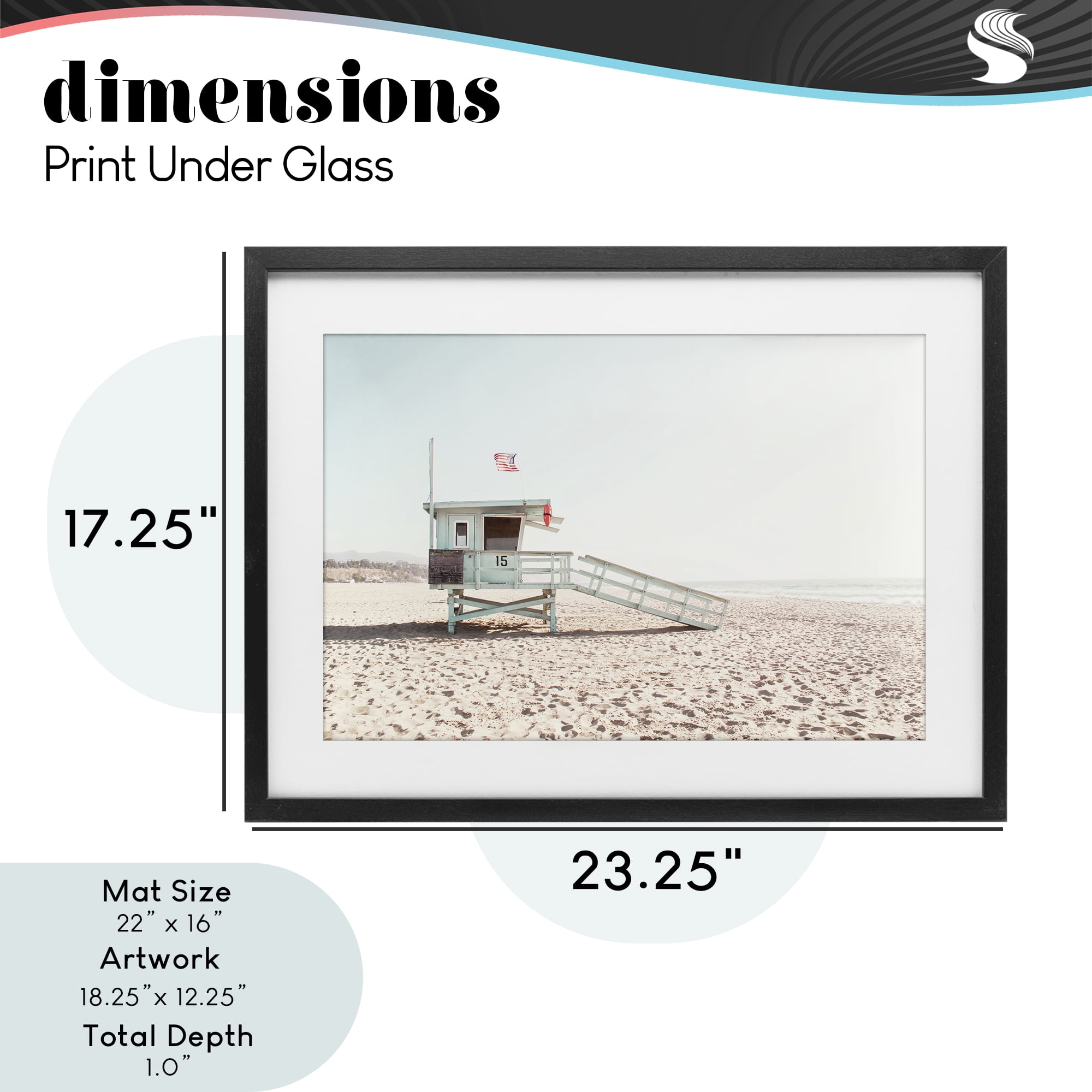 Lifeguard Hut Sunny Day Black Framed Print Under Glass, design by Sisi and Seb