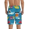 thumbnail image 3 of Daiia Transportations With Cute Animals Mens Woven Stretch Pajama Short,Short Pajama Pants-XX-Large, 3 of 9