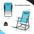 thumbnail image 2 of Gymax 2PCS Patio Folding Rocking Chair Outdoor Portable Lounge Rocker Blue, 2 of 10
