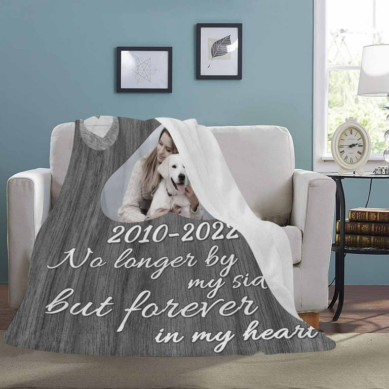 Pet Loss Gifts Custom Blankets with Your Dog Pictures Name Dog
