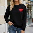 thumbnail image 5 of XIAOCHA Men Sweatshirt Valentine Loose Long Sleeve Crew Neck Sweatshirts Soft Comfortable Heart Patch Print Daily Casual Top, 5 of 7