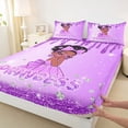 thumbnail image 4 of Castle Fairy Glamorous Purple Princess King Sheets 4pcs,Radiant Gemstone Design Bedding,Lilac Silver,1 Fitted Sheet, 1 Flat Sheet and 2 Pillowcases, 4 of 6