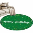 thumbnail image 2 of Round Area Rug 4 Ft, Grass Green Birthday Washable Non-Slip Circle Carpet for Living Room/Bedroom, Colorful Confetti Ribbons Polka Dots Classroom Low-Profile Crawling Mats Collection Rugs for Indoor, 2 of 7
