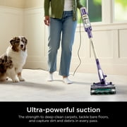 Shark POWERDETECT Corded Stick Vacuum, Carpet and Hardfloors, Pet Friendly, with DuoClean Detect Technology, Self-Cleaning Brushroll, HZ4002 Purple