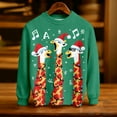 thumbnail image 4 of Byoo Christmas Toddler Boys Sweatshirt Giraffe Graphic Round Neck Knited Ribbed Top Holiday Casual Xmas Pullover Shirt, 4 of 5