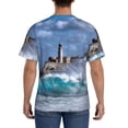 thumbnail image 3 of Bixox Men's Lighthouse in Havana Printed Short Sleeve Skinny Athletic T-Shirt, 3 of 6