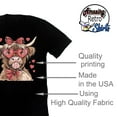 thumbnail image 4 of Valentine Highland Cow Hearts Graphic Design Casual Short Sleeve Shirt ( 4X-Large, Black), 4 of 4