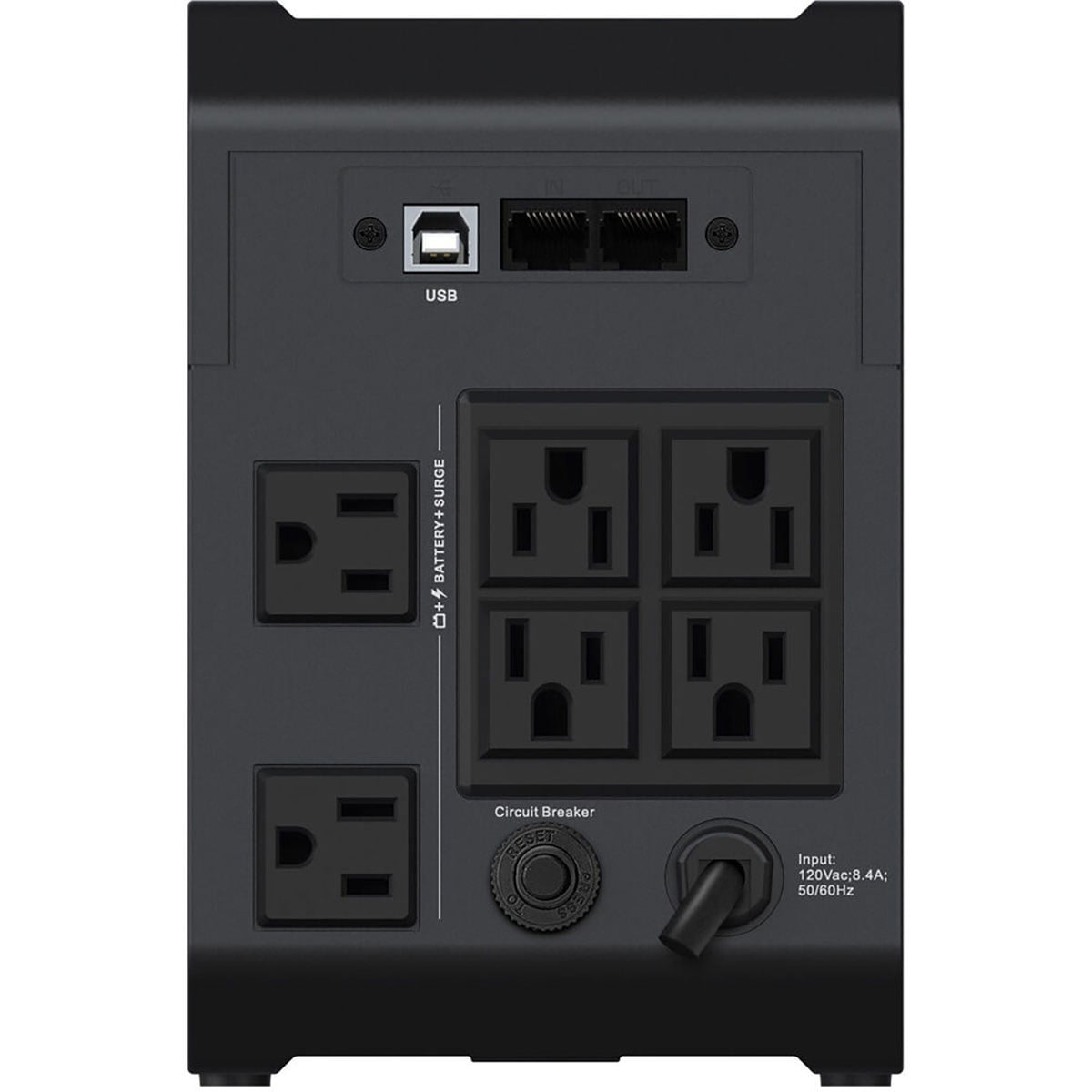 Vertiv PowerUPS 200 Essential PSA6E-1000LVT, 1000VA/550W, AVR, User-Replaceable Batteries, Battery Backup, 6 NEMA Outlets, Three-Year Warranty