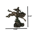 thumbnail image 2 of Rustic Western Rodeo Cowboy Riding On Galloping Wild Mustang Horse Figurine, 2 of 9