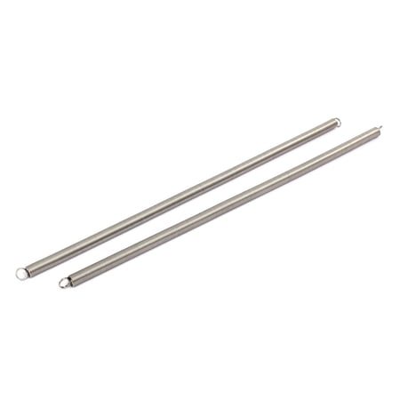 Unique Bargains 0.8mmx8mmx300mm 304 Stainless Steel Tension Springs Silver Tone 2Pcs