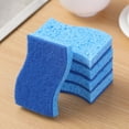 thumbnail image 6 of Bdday 6pc Wood Pulp Sponge Blue Scouring Cloth Kitchen Dishwashing Pot Cleaning Wood Pulp Sponge, 6 of 6