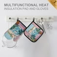 thumbnail image 4 of Yayeee Oven Mitts and Pot Holder Set of 2 Heat Resistant Kitchen Gloves Baking Hot Pad, Sea Boat, 4 of 5