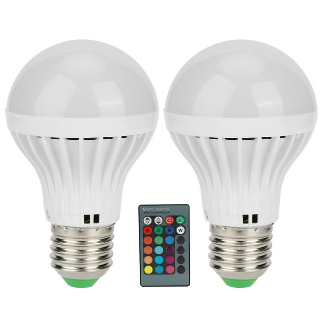 2 uds E27 3W RGB bombilla lámpara cambio de color bombilla iluminación del hogar con control remoto 85V-265V