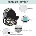 thumbnail image 4 of Daisy Pioneer Flower Black Pattern Backpack for School, Cute School Bag with Adjustable Shoulder Straps and Padded Back, 15.3"x11"x7.1", 4 of 5