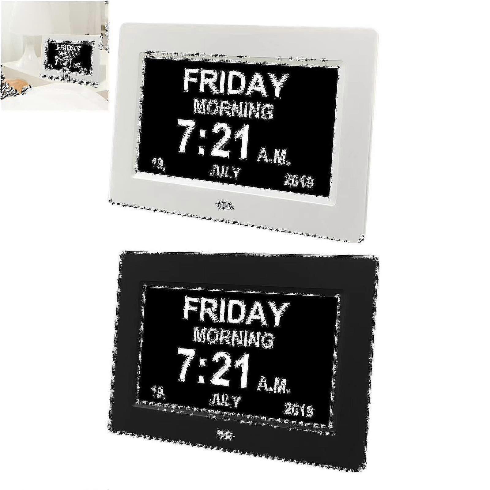Digital Dementia Clock Calendar Clock Day Date Clock Large Display Large Clear Unabbreviated Time And Date