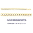 thumbnail image 2 of 14k Two Tone Italian Gold Cuban Curb Open Light White Pave DC Chain Link Necklace Bracelet 5.7mm 26", 2 of 3
