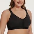 thumbnail image 4 of MELENECA Women's Front Closure Wirefree Post Surgery Plus Size Back Support Posture Bra Black 46C, 4 of 6