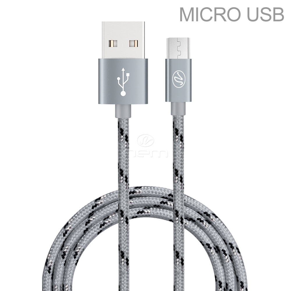 Boost Mobile Samsung Galaxy S6 White Braided 10ft Long USB Cable Rapid Charger Sync Wire Durable Data Sync Cord Micro-USB for Boost Mobile Samsung Galaxy S5