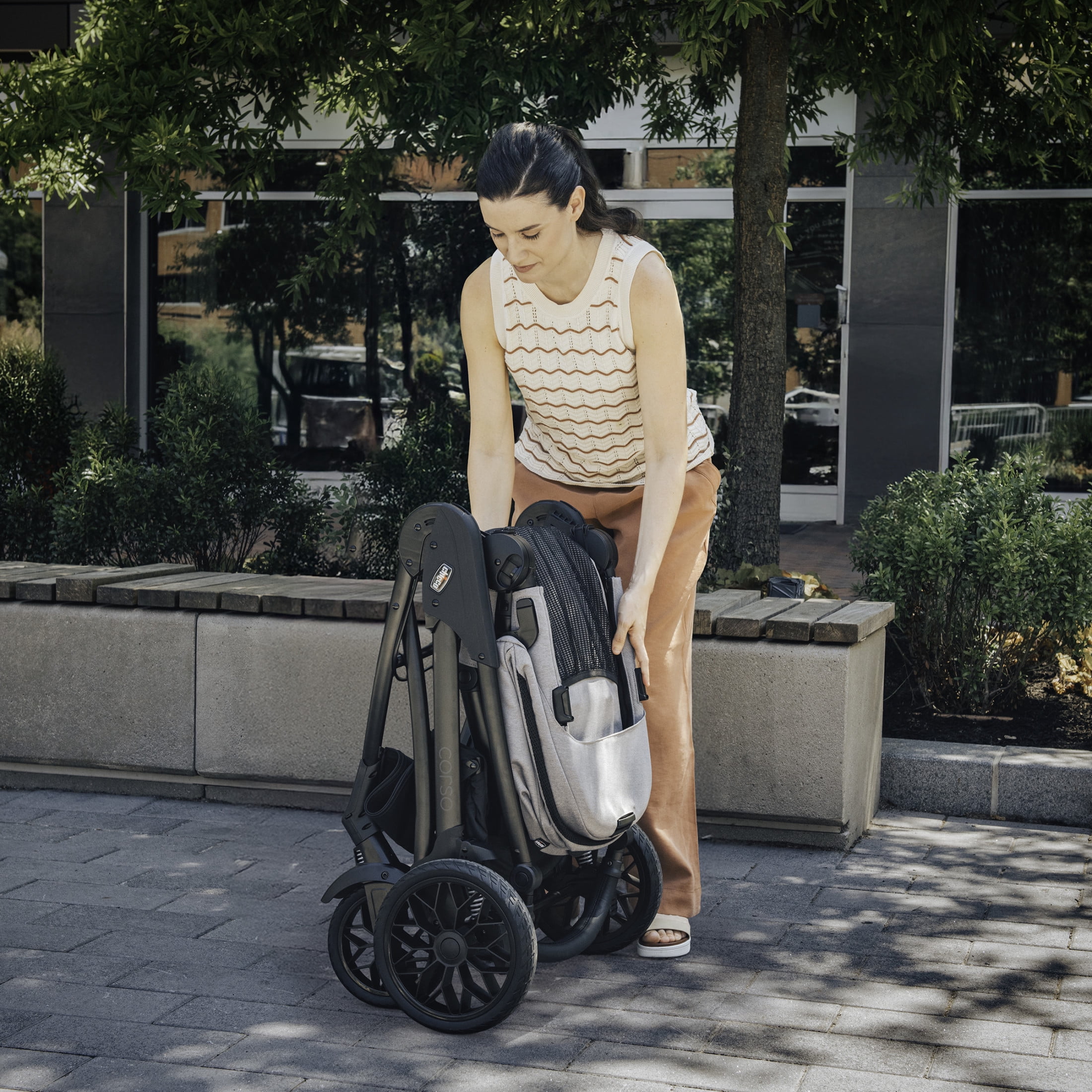 Chicco Corso® LE ClearTex® Modular Travel System with KeyFit® Max ClearTex® Infant Car Seat  - Canyon (Grey), New