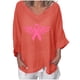 thumbnail image 2 of Ichuanyi liquidación de moda femenina de verano en v-neck 3/4 manga estampada de camiseta casual de camiseta ICHUANYI WER202308241770, 2 of 5