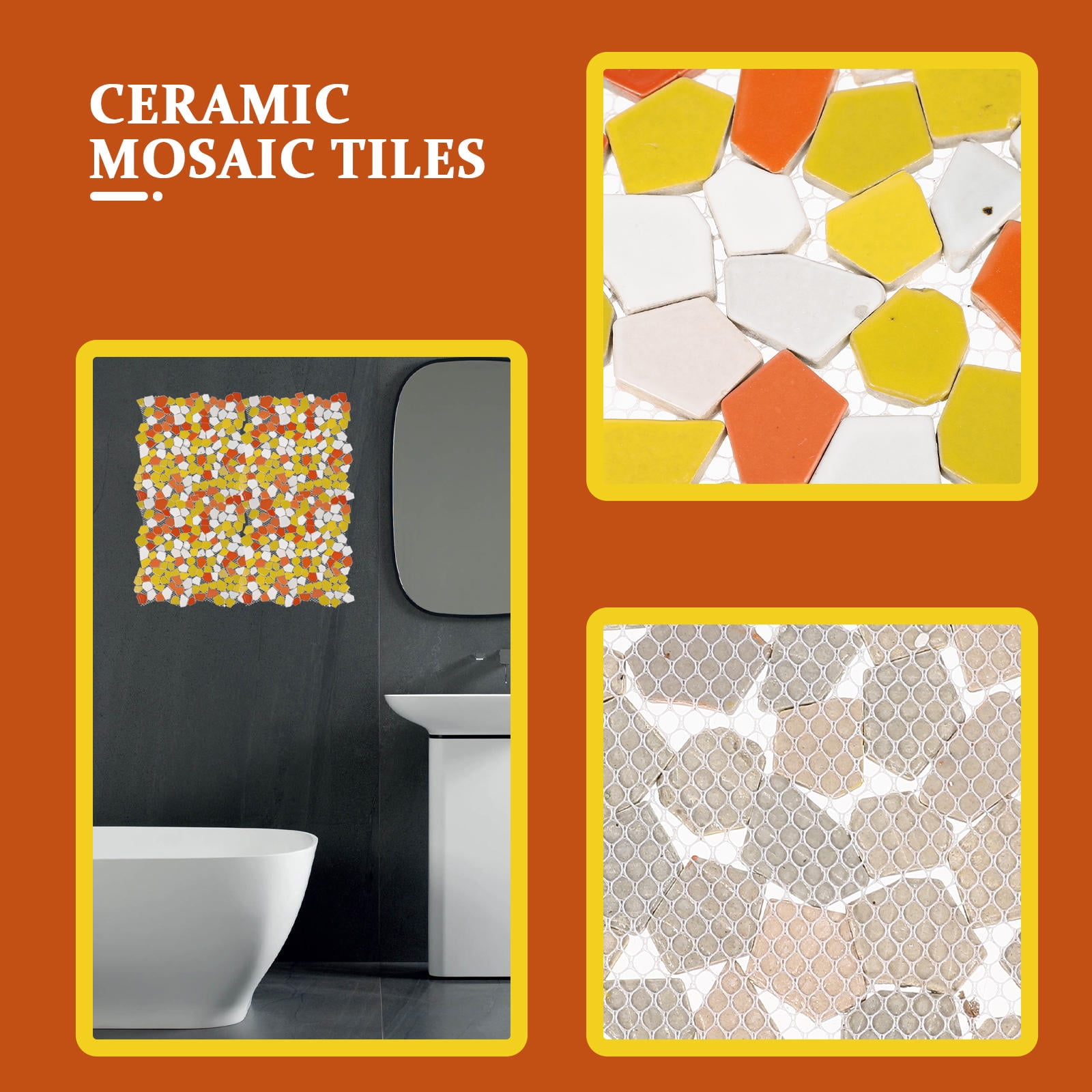 ELAYARD Ceramic Mosaic Tiles Multi-Color for Crafts, Home Decoration, Art Projects and Designs