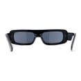thumbnail image 2 of Retro Shield Narrow Rectangle Flat Top Plastic Sunglasses All Black, 2 of 4