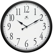 Infinity Instruments Bromidic Metal 16" Business/Office Indoor Wall Clock with Quartz Movement for Accurate Timekeeping, Black