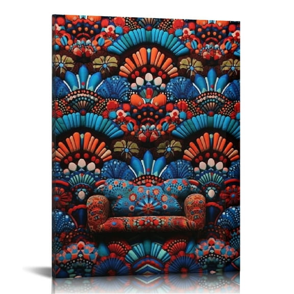 Fenyluxe Maximalism Canvas Wall Decor for Home - Bathroom & Living Room Canvas Print 12x16in