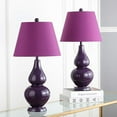 thumbnail image 2 of Safavieh Cybil Verre Double Gourde Lampe en Violet Foncé (Lot de 2), 2 of 5
