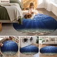 thumbnail image 5 of Round Rug 3.3Ft Washable Non-Slip, Navy Blue Ocean Waves Circle Area Rugs for Living Room Bedroom, Summer Beach Coastal Abstract Indoor Floor Mats Carpet Runner for Home Decor Aesthetic, 5 of 8