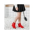 thumbnail image 5 of Ymiytan Fashion Boots for Girl Zip-Up Low Heel Ankle Booties Red 2Y, 5 of 9
