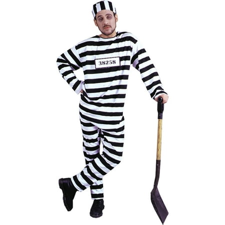 Morris Costumes Adult Mens Cops & Convicts Costume Black White One Size, Style