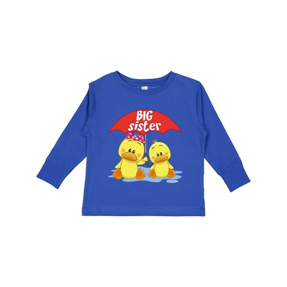 Inktastic Big Sister Duck Girls Long Sleeve Toddler T-Shirt