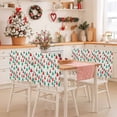 thumbnail image 2 of Christmas Tree Chair Covers Set of 6 Stripe Polka Dots Pine Trees Stars Modern Art Chair Back Covers Stretch Removable Washable Slipcovers Protector for Dining Room Kitchen Party Decor, 2 of 5