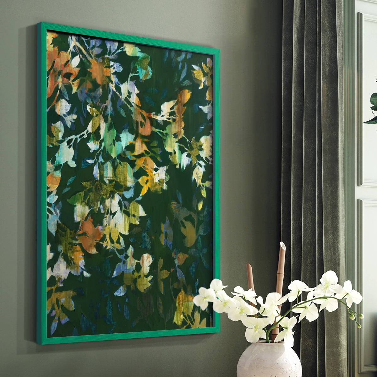 Whirlwind II Framed Print in Green Solid Wood 11 x 14 Framed Print