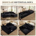 thumbnail image 3 of Lunale Small Modular Sectional Sofa with Movable Chaise, L-Shaped Boneless Cloud Couch for Living Room, Black (Right Facing Chaise), 3 of 9