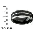 thumbnail image 4 of Metal Masters Men Tungsten Two-Tone Wedding Band Grooved Ring 8mm Black Silvetone, 4 of 6